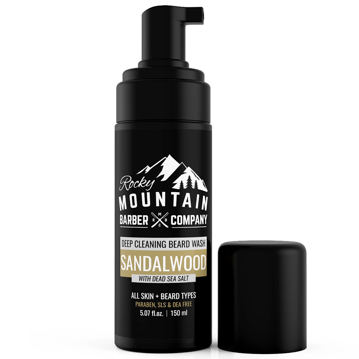 Sandalwood Beard Wash With Foaming Pump Dispenser